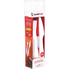 Kit Garfo e Faca Extra Forte Strawplast 20un