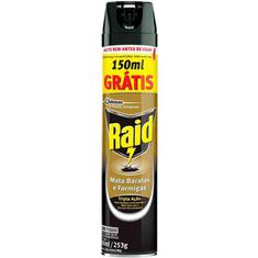 Inseticida Aerossol Mata Baratas e Formigas Embalagem Econômica Raid 450ml