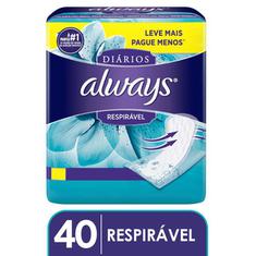 Protetores Diários Always Respirável 40 Unidades
