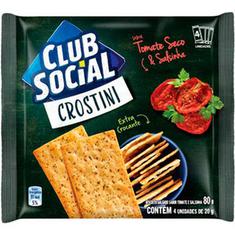 Biscoito Salgado Crostini Sabor Tomate Seco e Salsinha Club Social 80g