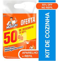 Limpador de Cozinha Mr Músculo 500ml + Refil Sachê 400ml com 50% Desconto