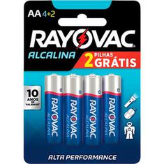 Pilha Alcalina AA Rayovac Leve 6 Pague 4