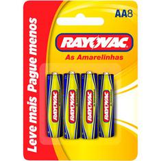 Pilha de Zinco AA Rayovac 8 unidades