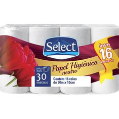 Papel Higiênico Neutro Select Folha Dupla Leve 16 Pague 15 unidades