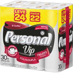 Papel Higiênico Vip Personal Leve 24 Pague 22un 30m
