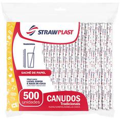 Canudo Tradicional com Sachê de Papel 5mm Strawplast 500un