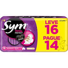 Absorvente Noite e Dia Cobertura Suave com Abas Sym Leve 16 Pague 14