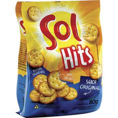 Biscoito Salgado sabor Original Hits Sol 80g
