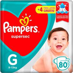 Fraldas Pampers Supersec Jumbo G 80 Unidades