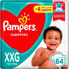 Fraldas Pampers Supersec Jumbo XXG 64 Unidades