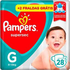 Fraldas Pampers Supersec G 28 Unidades