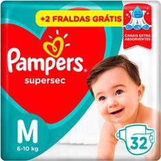Fraldas Pampers Supersec M 32 Unidades
