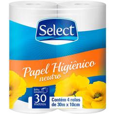 Papel Higiênico Folha Simples Select 30m 4un
