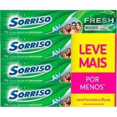 Creme Dental Hortelã Sorriso Fresh 90g 4un