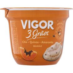 Iogurte Natural 3 Grãos Sabor Mamão Vigor 100g