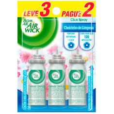 Purificador de Ar Click Spray Cheirinho de Limpeza Bom Ar Refil 12ml Leve 3 Pague 2