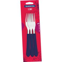 Garfo de Mesa Inox Leme Tramontina Azul 3un.