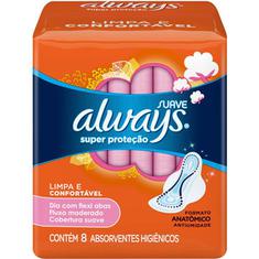 Absorvente Always Super Proteção Suave com abas 8 Unidades