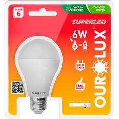 Lâmpada Superled Ouro Bulbo 6W 6500K Ourolux Bivolt