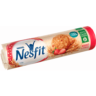 Biscoito Integral Morango & Cereais Nesfit 160g