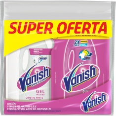 Kit Tira-Manchas Gel Multiuso + Crystal White Vanish 1,2L Cada