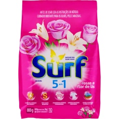 Lava Roupa em Pó Rosas e Flor de Lis Surf 800g