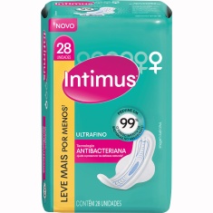 Absorvente Antibacteriana Ultrafino com Abas Intimus Gel 28un