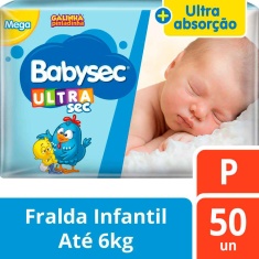 Fralda Ultrasec Mega Babysec P 50un