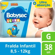 Fralda Ultrasec Mega Babysec G 38un