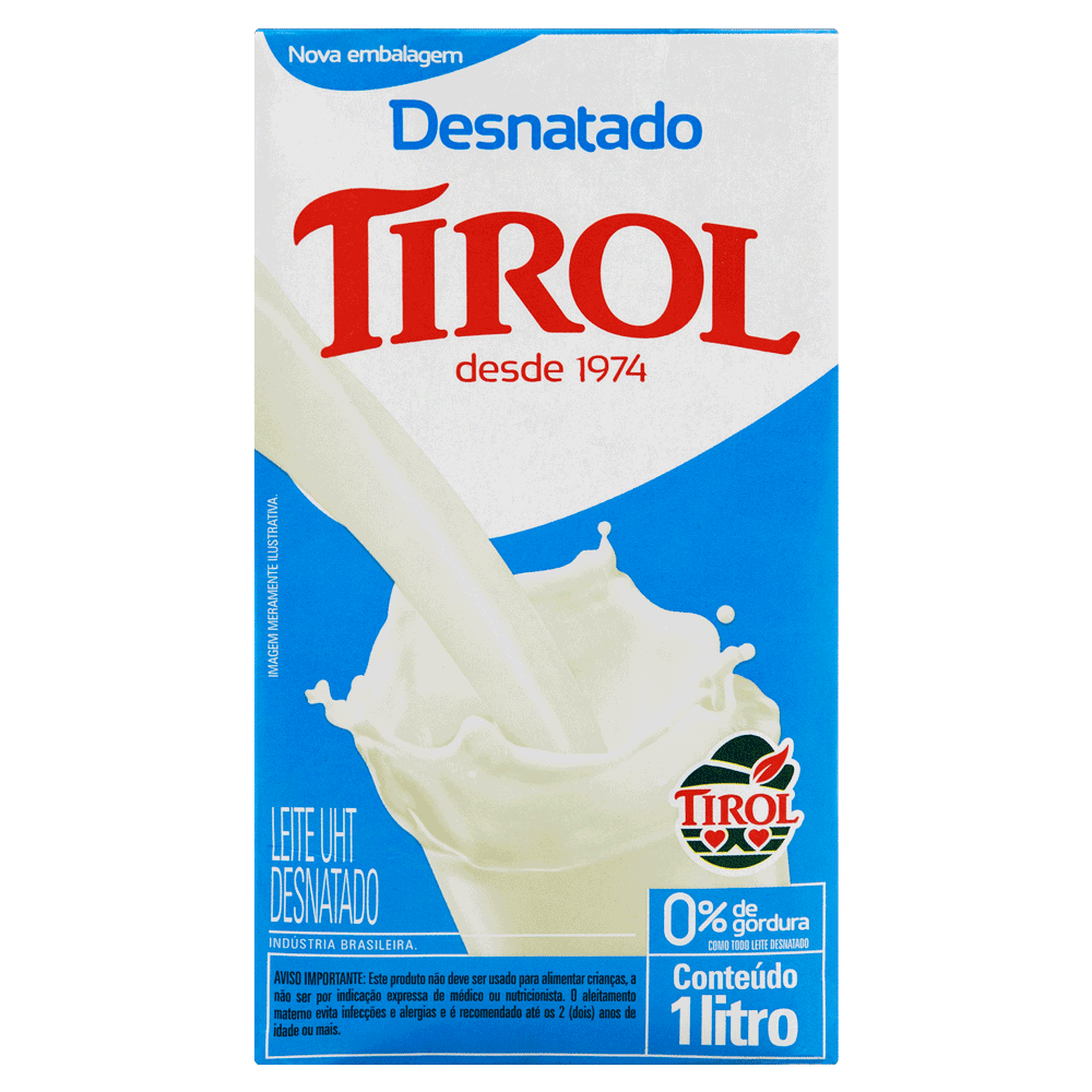 Leite Longa Vida Desnatado Tirol 1L