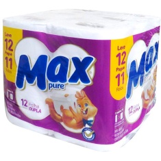 Papel Higiênico Folha Dupla Max Pure 30m Leve 12 Pague 11 unidades