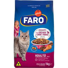 Alimento para Gatos Adultos Grelhado de Carne e Frango Faro 1kg