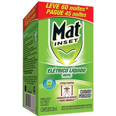 Inseticida Elétrico Líquido Mat Inset Refil Leve 60 Pague 45 noites