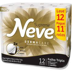 Papel Higiênico Folha Tripla Neve 20m Leve 12 Pague 11