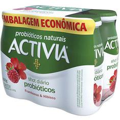 Leite Fermentado Sabor Framboesa e Hibisco Shot Activia Pack 600g