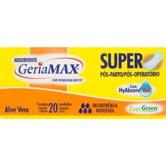 Absorvente para Incontinência Moderada Geriamax Sem Abas 20un.