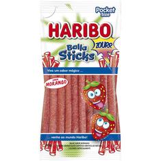 Bala de Gelatina Sticks Zourr Morango Haribo 80g