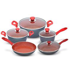 Conjunto de Panelas em Alumínio com Revestimento Cerâmico Select Vermelho 5 Peças