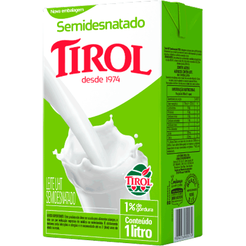 Leite Longa Vida Semidesnatado Tirol 1L