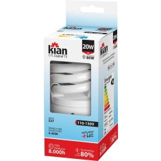 Lâmpada Elétrica Espiral 20W Kian 127V