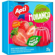 Gelatina em Pó Sabor Morango Apti 35g