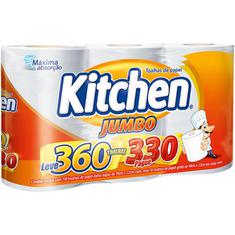 Toalha de Papel Kitchen Jumbo 3 Rolos Leve 360 Pague 330 Toalhas