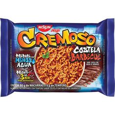 Macarrão Instantâneo Cremoso Sabor Costela com Molho Barbecue Nissin Miojo 88g