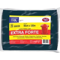 Saco de Lixo Extra Forte Embalixo 110L 25 Unidades