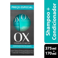 Kit Shampoo Hidratação Revitalizante 375ml + Condicionador 170ml OX