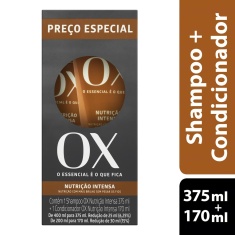 Kit Shampoo Nutrição Intensa 375ml + Condicionador 170ml OX