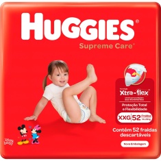 Fralda Supreme Care Hiper XXG Huggies 52 Unidades