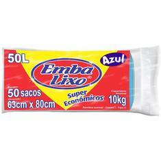 Saco para Lixo Econômico Embalixo Azul 50L 50un.