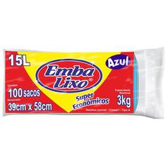 Saco para Lixo Econômico Embalixo Azul 15L 100un.