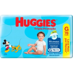 Fraldas Tripla Proteção Hiper G Huggies 78un.